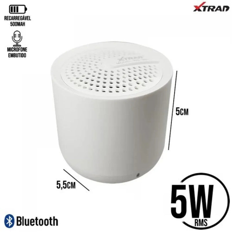 Mini Caixa De Som Bluetooth Portátil 5w Xtrad Branca