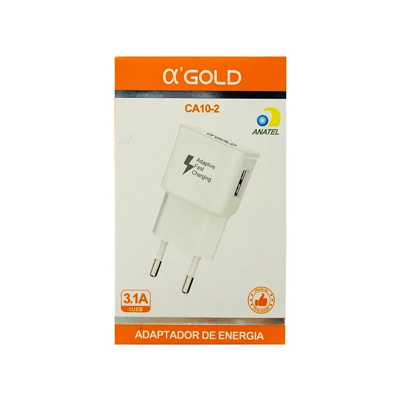Fonte AlphaGold Carregador Celular USB 3.1A CA10-2