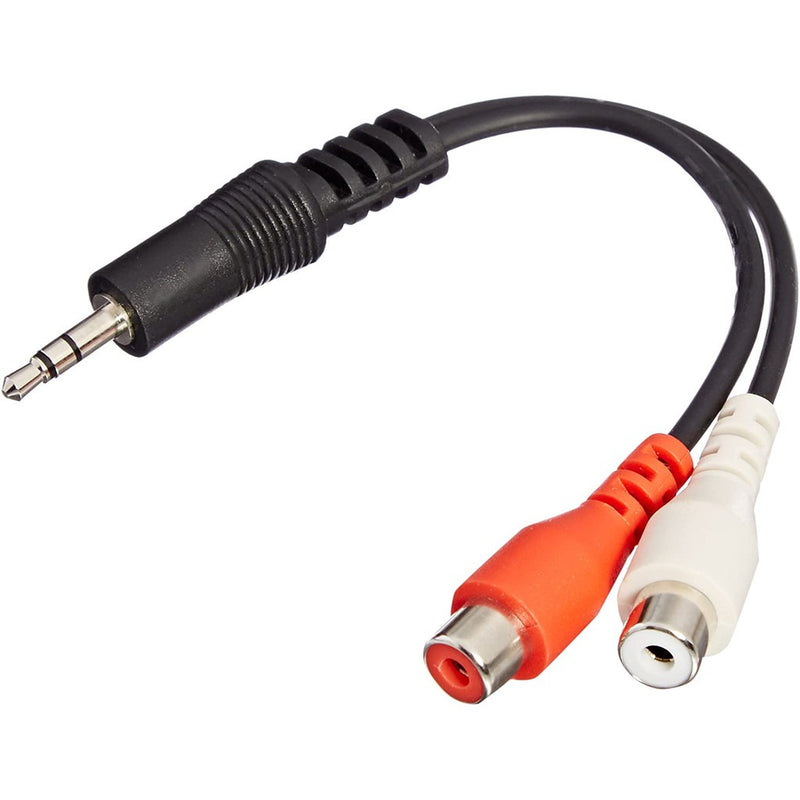 Cabo Adaptador Auxiliar P2 (3.5MM) Estéreo x 2 Plug RCA Fêmea (Branco + Vermelho)