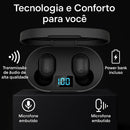 Fone De Ouvido Sem fio Bluetooth5.3 Esportivo Case Led(PRETO)A9626