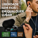 Fone De Ouvido Sem fio Bluetooth5.3 Esportivo Case Led(PRETO)A9626