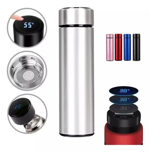 Garrafa Térmica De Inox Com Termômetro 500ml