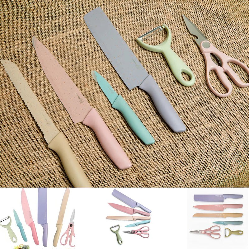 Kit 6 Pcs Cozinha Gourmet Kitchen Knife Carnes Queijos Pães Cor Colorido