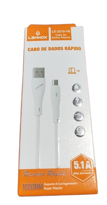 Cabo de Carregador Lehmox V8 5.1A