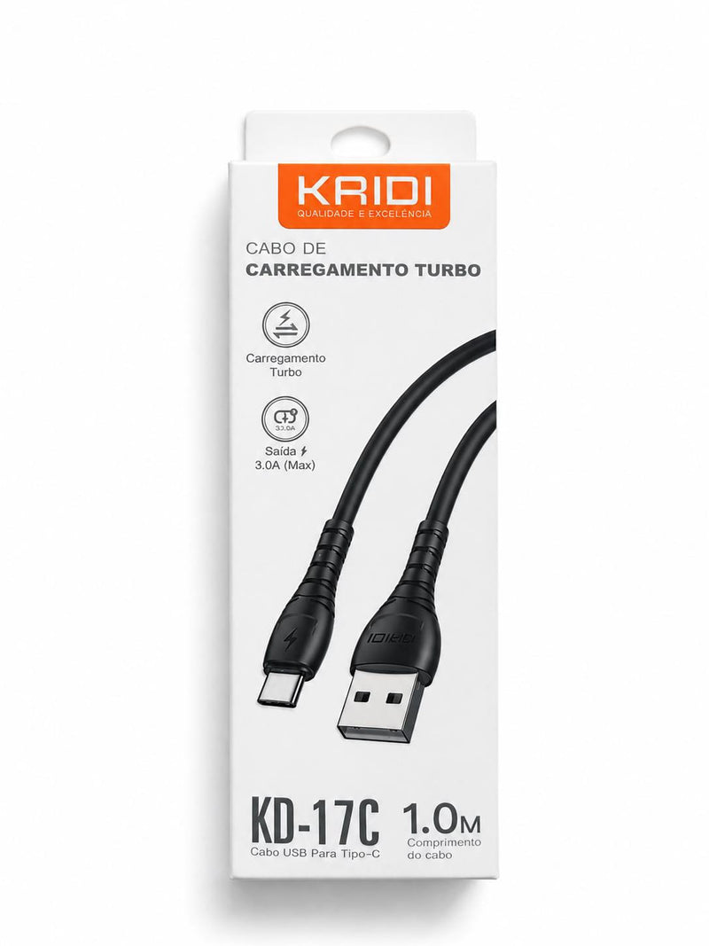 Cabo carregador Tipo-C Turbo KD-17C