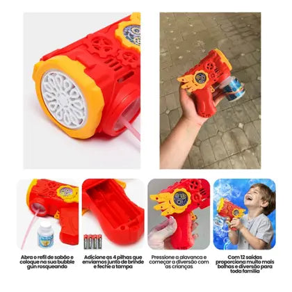 Pistola Arma Bolha De Sabão Automática
