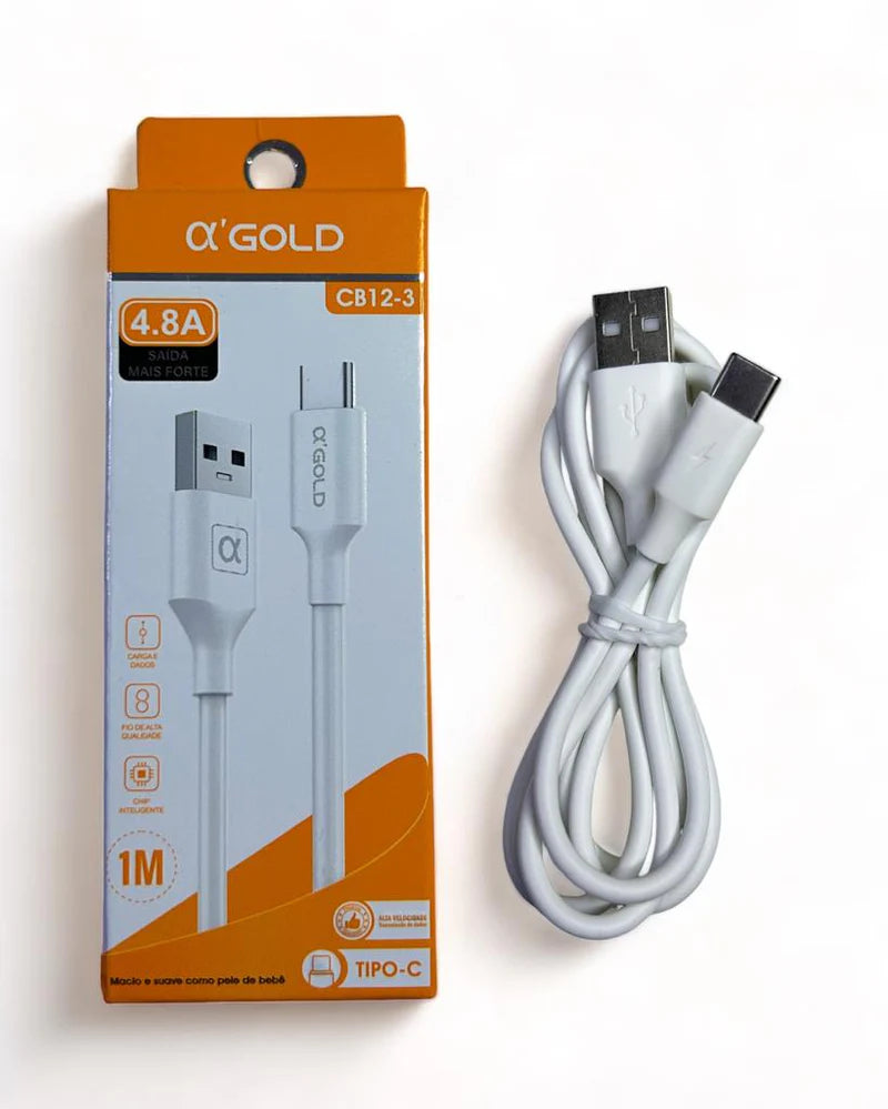 Cabo USB para TIPO C/ Micro Usb 1 Metro 4.8A a'Gold