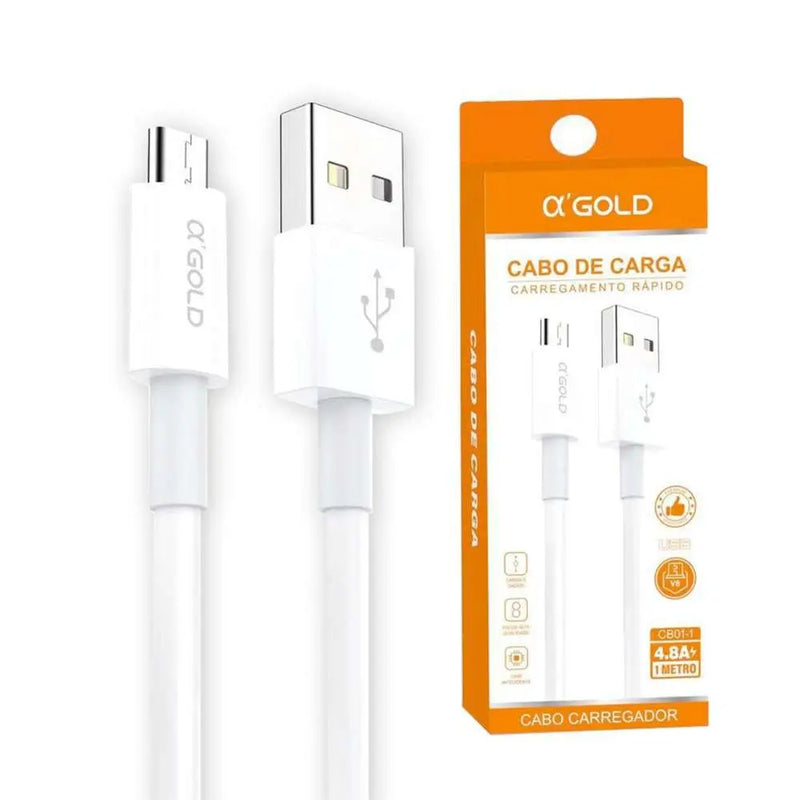 Cabo USB para V8 / Micro Usb 1 Metro 4.8A a'Gold