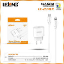 Carregador Ultra Rápido 20W Tipo-C para IOS Lelong LE-294CP