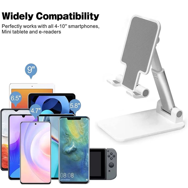 Suporte Para Celular e Tablet Dobrável Portátil Ajustável Apoio Mesa Suporte Para Celular giratório