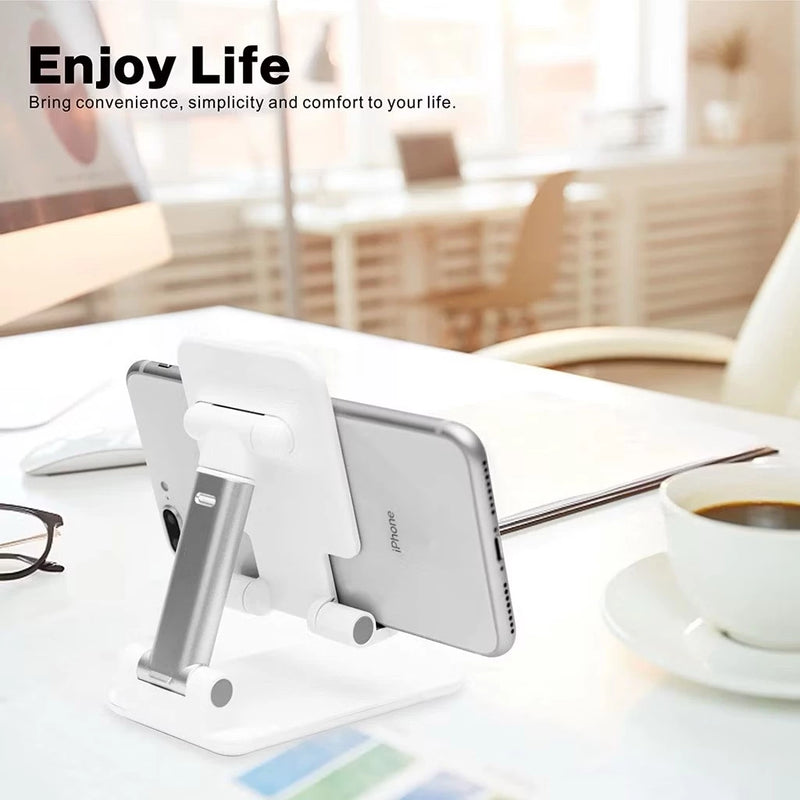 Suporte Para Celular e Tablet Dobrável Portátil Ajustável Apoio Mesa Suporte Para Celular giratório