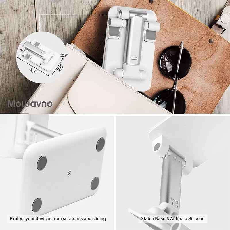 Suporte Para Celular e Tablet Dobrável Portátil Ajustável Apoio Mesa Suporte Para Celular giratório