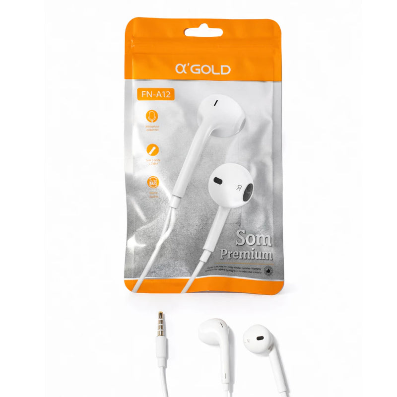 Fone De Ouvido AGOLD Saquinho FN-A12 Som Premium Entrada 3.5mm Super Bass