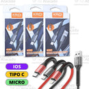 Cabo de Dados 3A Nylon USB - Kaidi V8