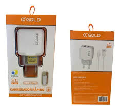 Carregador Turbo Power Para Celular A’Gold 4.1A 2usb CA16-3 / Tipo - C