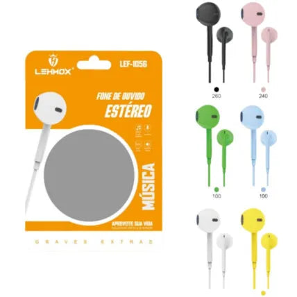 Fone de Ouvido com Microfone - Lehmox - LE-1056