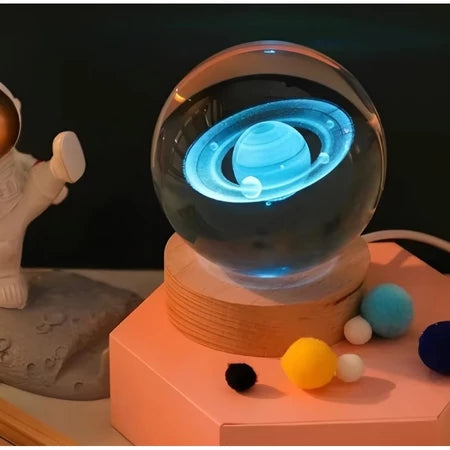 Luminária De Mesa Bola De Cristal 3D LED RGB