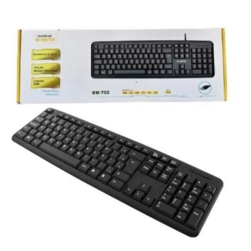 Teclado Básico Usb Padrão Abnt2 Com Fio B-MAX BM-T02