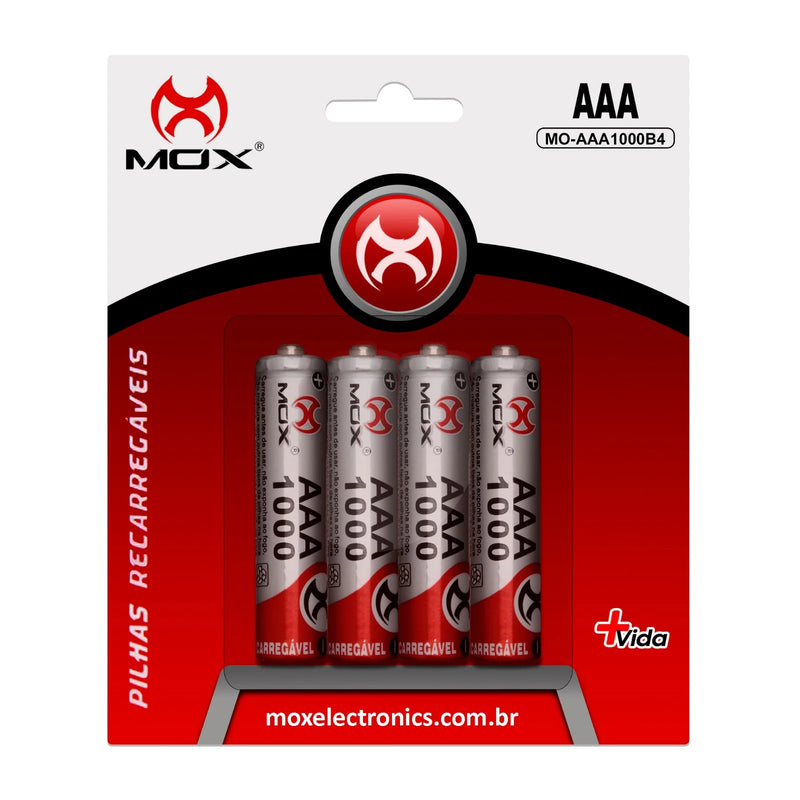 Pilhas Recarregável AAA 1000mAh